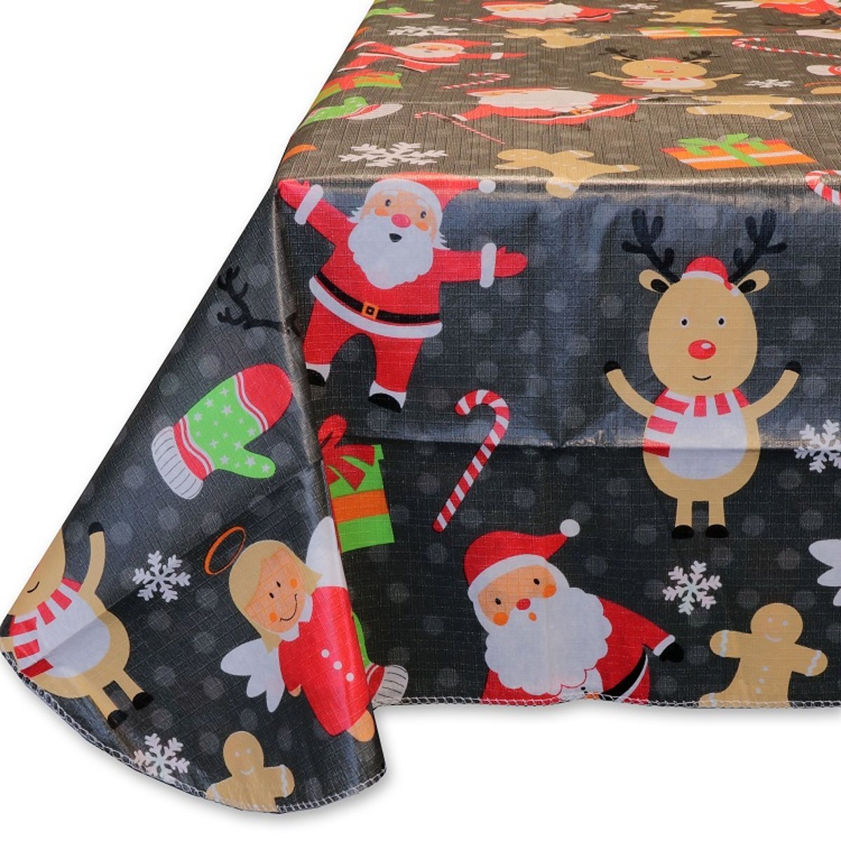 Unique Living Christmas Party Tafelkleed - Zwart - 140x230 cm
