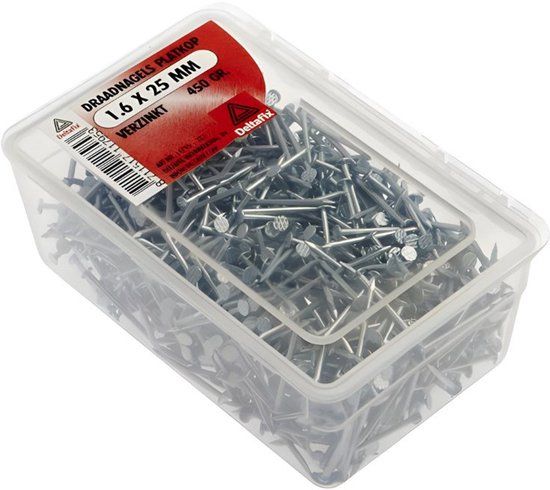 Deltafix Draadnagel platkop verzinkt 1.6x25mm