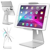 AboveTEK Elegante aluminium iPad Pro-standaard - draaibare iPad Air/Mini Kiosk POS-standaard - twee montagehouders 7 "~ 13" interactieve iOS/Android-tabletstandaard voor winkel