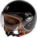 NOX Design Casque de scooter - Casque tendance pour scooter - Casque de scooter avec visière courte - Convient comme casque de scooter, cyclomoteur, moto, cyclomoteur - Sac à casque gratuit - Couleur Noir brillant - Taille L = 59 à 60 cm - ECE 22 06