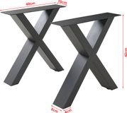 [en.casa] Stalen onderstel Maribo set van 2 tafelpoot 42x40 cm zwart