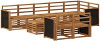 vidaXL - Bank loungeset - Massief acaciahout - Naturel - 4 zitplekken