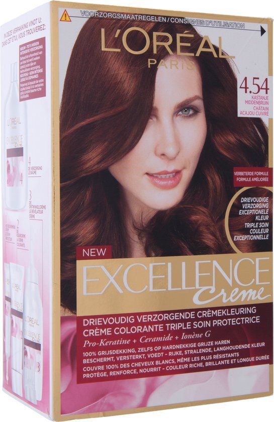 L'Oréal Excellence Crème 4.54 - Kastanje Middenbruin - Haarverf