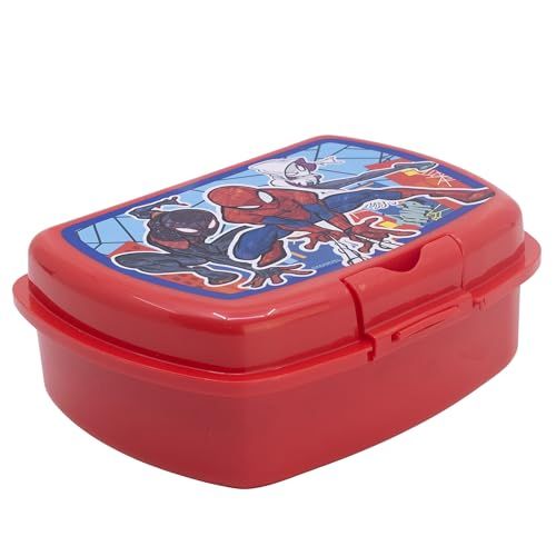 STOR Spider-Man Broodtrommel Kinderen 1686ml - Lunchbox met Veiligheidsluiting BPA Vrij - Stevige Lunchtrommel voor School Park Uitstapjes
