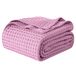 Elegant Comfort Premium wafeldeken van 100% katoen - lichtgewicht ademende wafelgeweven beddeken - zachte en warme deken voor het hele seizoen voor bank, bank en bed, kingsize 228 x 274 cm, lavendel