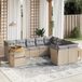 Prolenta Maison Exclusive - Tuinset voor in de tuin, bestaande uit 10 delen met kussens, kleur: beige, materiaal: polyrotan