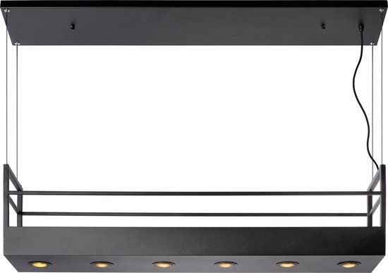 Lucide MIRAVELLE - Hanglamp - 6xGU10 - Zwart - 110x22x160cm - Met Dimfunctie