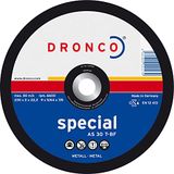Dronco AS30T-180 metalen slijpschijven, 30 T Special, 180 mm diameter, 2,5 mm dikte, 22 mm diameter, 8,600 omw/min, 25 stuks