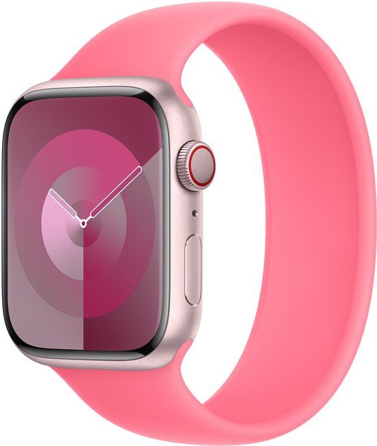 Apple Siliconen solobandje voor de Apple Watch | 44/45/46/49 mm - Maat 11 - Pink