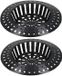 Gerimport passoire d'évier - 2x pièces - noir - D7 cm - plastique - accessoires de cuisine