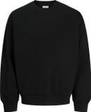 JACK & JONES Jacollie sweatshirt uni coupe décontractée - sweatshirt homme polyester à col rond - noir (black)