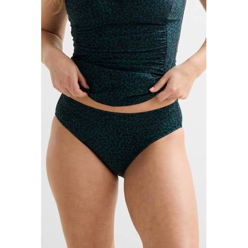 BEACHWAVE hipster bikinibroekje donkergroen/zwart