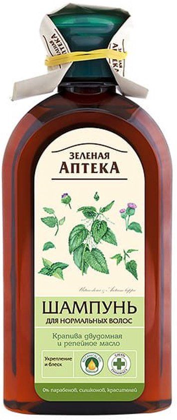 Green Pharmacy Natuurlijke versterkend shampoo met brandnetel en klisolie - hersteld en voorkomt haar verlies 350ml