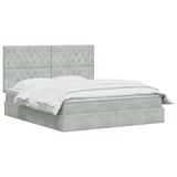 vidaXL Bed with Storage and Mattress Light Grey 140 x 190 cm Velvet