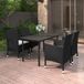 Prolenta Maison Exclusive 5-delige tuinset met kussens, polyrotan, glazen tafelblad