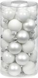 Inge-glas Inge Christmas Kerstballen - 30x st - wit - D4 cm - glas - glans en mat