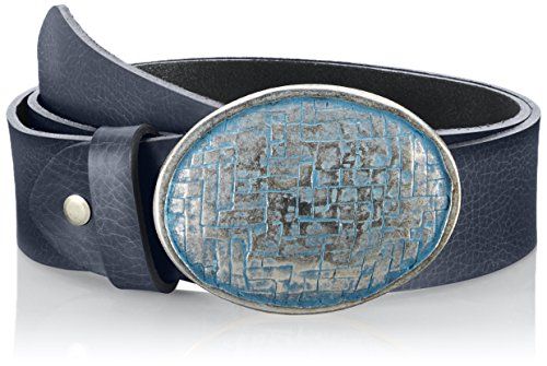 MGM Ovale mesh riem voor dames - Blauw (Navy-cielo 10) - Maat 85
