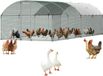 VEVOR Groot Metalen Kippenhok, 2,7 X 7,6 X 2 M