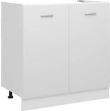 vidaXL Wastafelonderkast Lyon 80x46x81,5 cm bewerkt hout wit