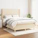 Maison Exclusive - Boxspringbed avec matelas, couleur crème, 140x190 cm, rembourré