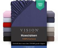 VISION home VISION Hoeslaken - 100% katoen - 180x200 cm - Marineblauw