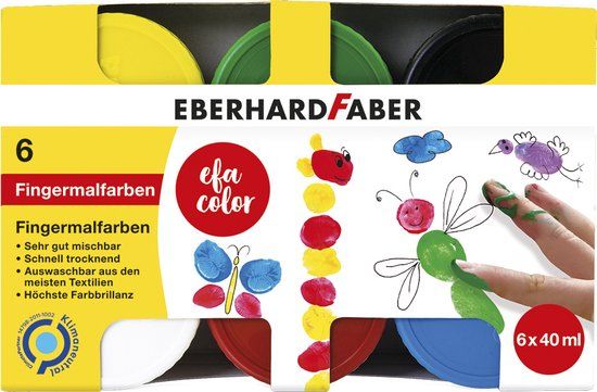 Eberhard Faber Vingerverf - 6 x 40ml - Assorti
