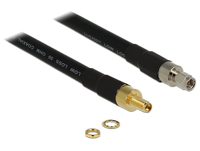 DeLOCK 1m SMA/SMA Kabel - Zwart
