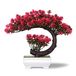 yoerm Kleine nepplanten - Plastic Kunstmatige Bonsai Boom Magenta voor Thuis Slaapkamer Muur Plank Kantoor Bureau Boerderij Kamer Decor, Hoog 8,5 inch