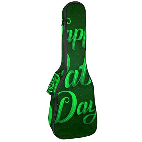 Mersov Tenor Ukulele Gigbag Waterdichte Ukelele Case Gewatteerde Rugzak, Geweldig voor Sopraan Concert (21/23/24") Groene Lettering St Patrick's Day