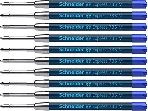 Schneider Express 735 M Internationale grote vulling (ISO 12757-2 G2, onuitwisbaar), verpakking van 10 stuks, blauw