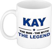 Bellatio Decorations Kay naam cadeau mok - man myth legend - koffiemok - 300 ml - collega - vaderdag