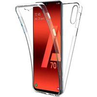 Phonillico® Case voor Samsung Galaxy A70 - Transparante volledige siliconen TPU gel case cover Twee in elkaar grijpende voor- en achterkant