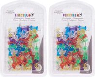 Pincello Punaises/pushpins - 120x - fluor transparant - voor prikbord/memobord