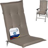 Beautissu Loft HL Coussin de chaise dossier haut 120x50 cm taupe coussin de jardin résistant aux UV
