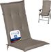Beautissu Loft HL Coussin de chaise dossier haut 120x50 cm taupe coussin de jardin résistant aux UV