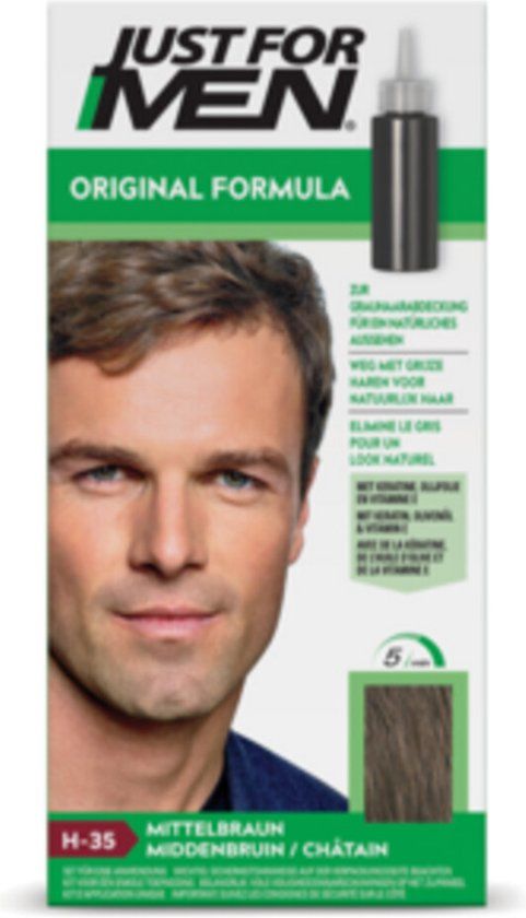 Just For Men Original Haarkleuring H35 Middenbruin - Haarverf voor Mannen