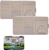 Famanu Beige Organiseur Pare-soleil Voiture - 2 pièces