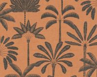 A.S. Création Vliesbehang 791633 - behang jungle in oranje, zwart - 10,05 m x 0,53 m - vliesbehang bloemenelementen