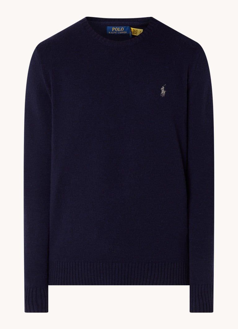 Ralph Lauren Fine Knit Cashmere Blend Pullover with Logo Embroidery
