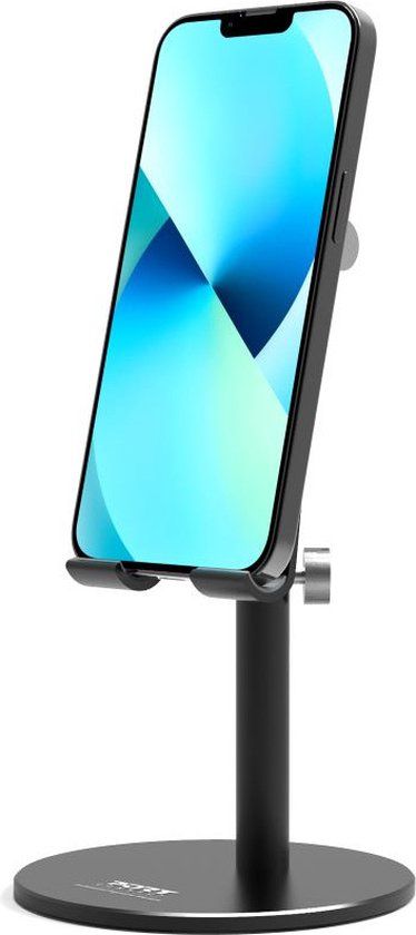 Port Connect Ergonomic Desktop Stand for Smartphone - Aluminium - Black