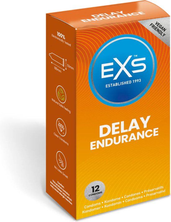 EXS Delay Endurance Condoms - 12 Pieces - Transparent