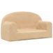 VidaXL Banc enfant 2 places peluche douce crème