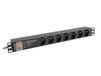 Lanberg PDU-PRO-07E-0200-BK energiedistributie 6 AC-uitgang(en) 1U Zwart