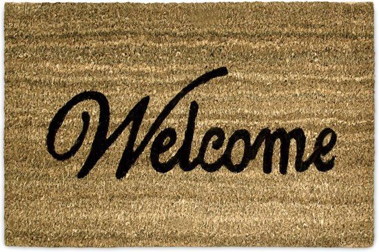 Relaxdays Deurmat / voetmat - Deur mat met tekst: WELKOM - 60x40 cm - Kokos vezel