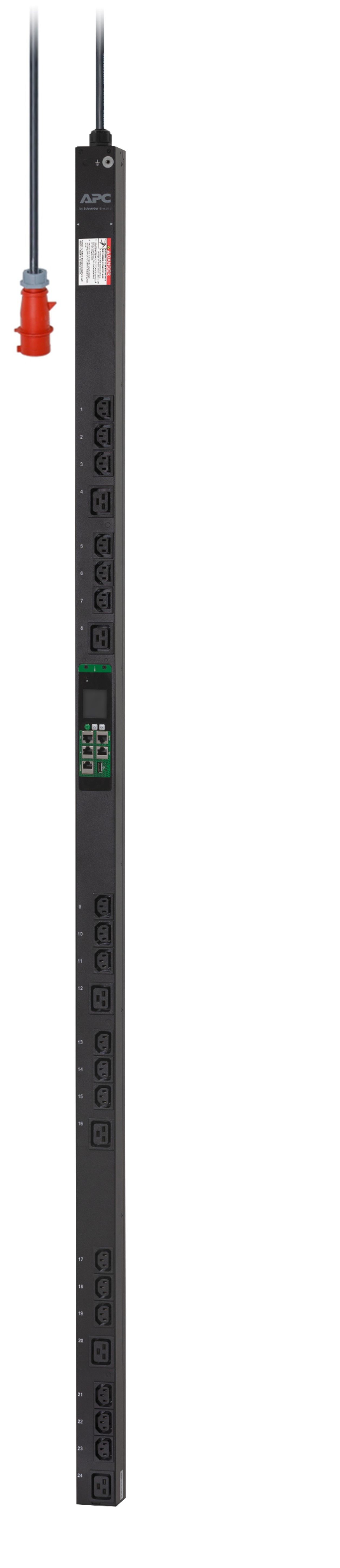 APC Easy PDU EPDU1216MBO, Metered-By-Outlet, 0U, 16A, 400V, 24x C13/C19, IEC60309 3-Fase