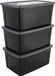 IRIS Clearbox Opbergbox - 50L - Kunststof - Zwart/Grijs - Set van 3