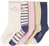 Vertbaudet Lot de 5 paires de chaussettes « licorne » fille