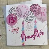 Wit White Cotton Cards 13e Verjaardagskaart voor Dochter (Pink Present)