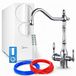 Ari Retro 2 Système de filtration d'eau par osmose inverse, 800 GPD, robinet de cuisine 3 voies, chrome, laiton, cartouche céramique, aérateur, bec pivotant, sans réservoir