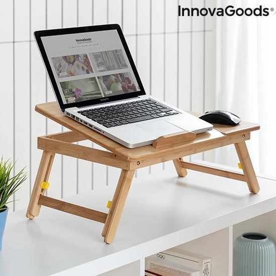 Innovagoods Bamboo Folding Side Table for Laptop and Tablet - Overig